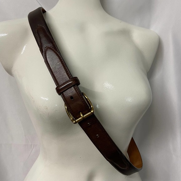 Cole Hahn Belt Leather w/ Gold Buckle Vintage Made in USA A2163 Size 38/95 - Picture 1 of 9